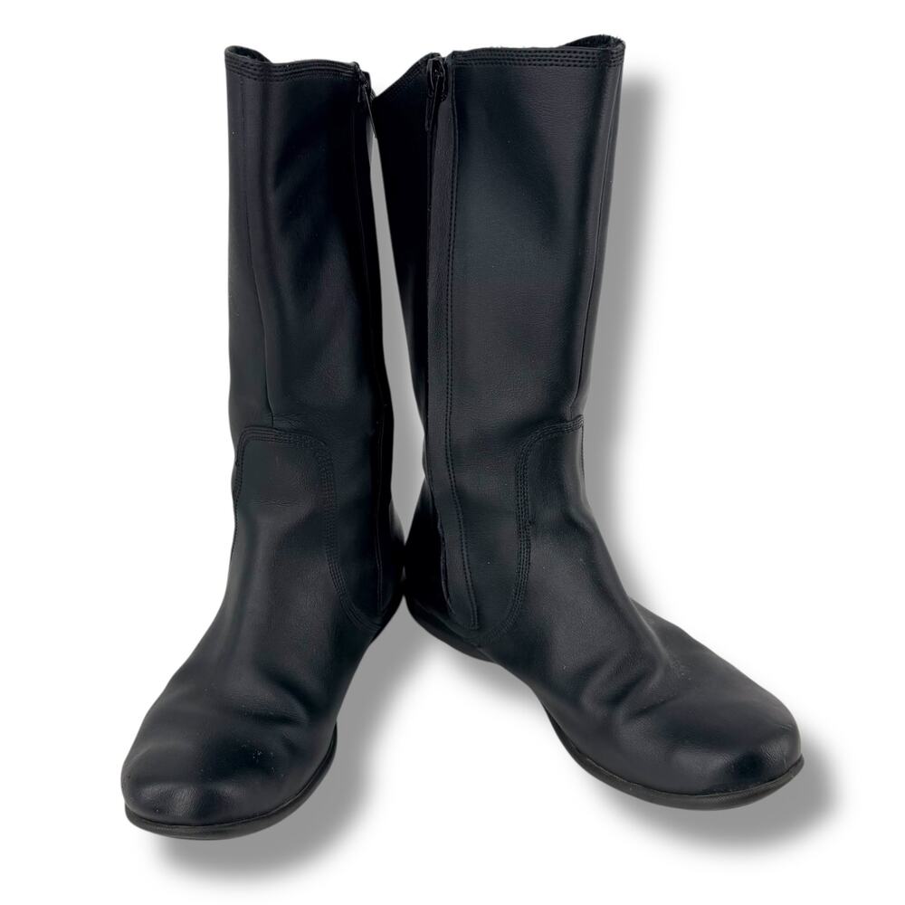 Rockport Womens Size 6.5 Black Leather Mid Calf Boots Comfort Preppy Minimalist